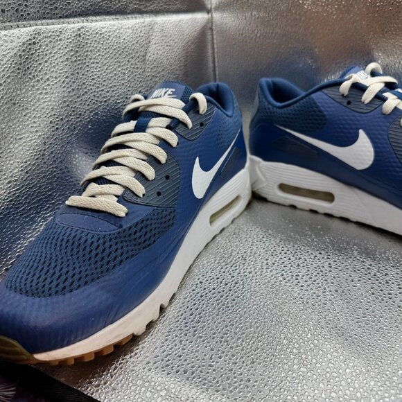 Size 11.5 Nike Air Max 90 Ultra Essential Mens Blue Running Sneakers 819474-402 - Picture 3 of 11